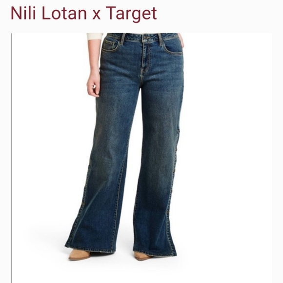 Target x Nili Lotan High Rise Flared Jeans Button Detail Pants - Picture 5 of 5